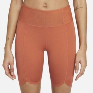 NWT Nike One Luxe Icon Clash 7” Dri Fit Orange Yoga Shorts XXS 💗